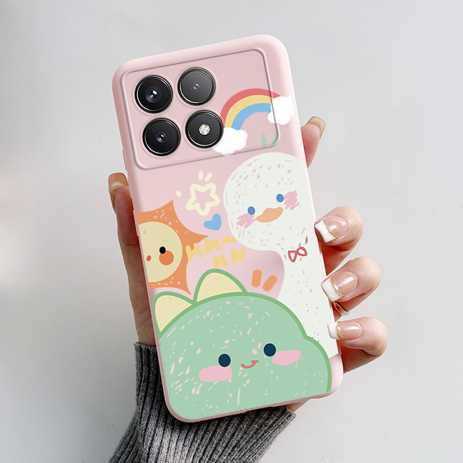 For Xiaomi POCO F6 Pro Case Cute Bear Cartoon Frog Silicone Soft Rubber Camera Protector Case POCO F6 Pro Case POCO F6 Pro Cover
