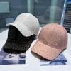 Creative Hotfix Rhinestones Baseball Cap Cotton Sunscreen Hat Simple Sunshade Hat  Girl