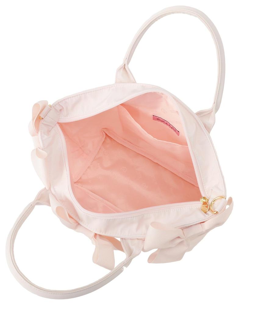 Maison de FLEUR Volume Ribbon Tote Size Tote 08001388900 2-Way Bag, Black, F, Bag,