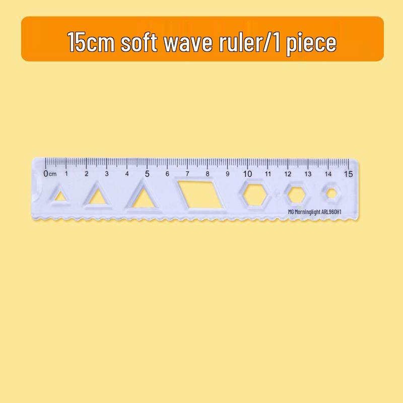 M&G 15cm Soft Transparent Plastic Ruler for Students - Durable, Flexible, Wavy Line Design Soft Wavy Ruler