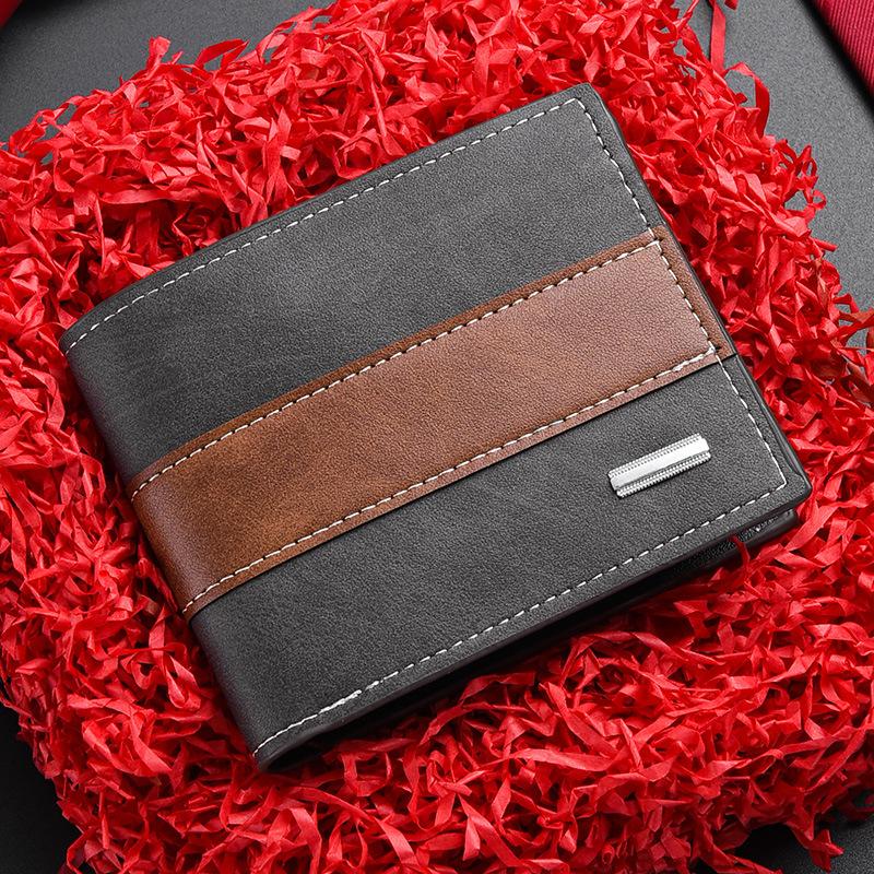 Herren PU-Leder Bifold Geldbörse Schlanker Minimalistischer Kartenhalter Bargeld Münzfach Vintage Business Geldbörse