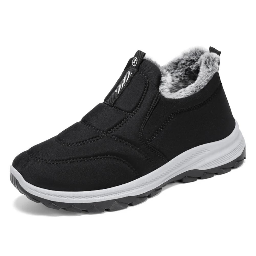 Winter Men's Shoes Thick Plush Warm Cotton Shoes Classic Slip on Casual Loafers Light Walking Flats Winter Warm Sneakers for Men
