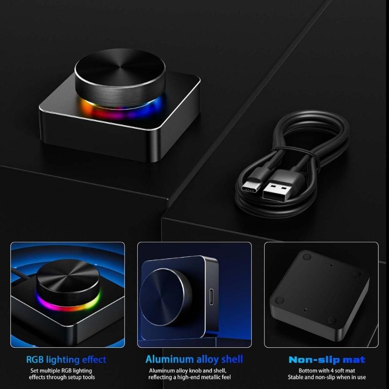 Multifunction Color Illuminating USB Sound Knob Adjustment Quiet Playback Control Wide Compatibility