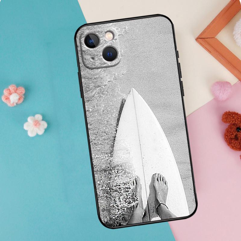Surf Surfboard Phone Case For iPhone 16 15 14 12 11 13 Pro Max Plus Mini XR 16e Funda Silicone Back Cover