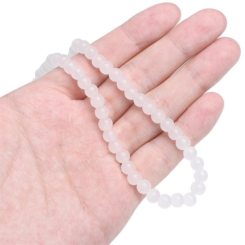 38cm/Str Glass Round Bead Chain for Necklace Bracelet DIY Jewelry Making 4-10mm