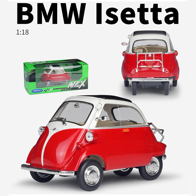 1/18 WELLY BMW Isetta Alloy Car Model Diecasts Metal Toy Vehicles Car Model High Simulation Collection Childrens Gifts