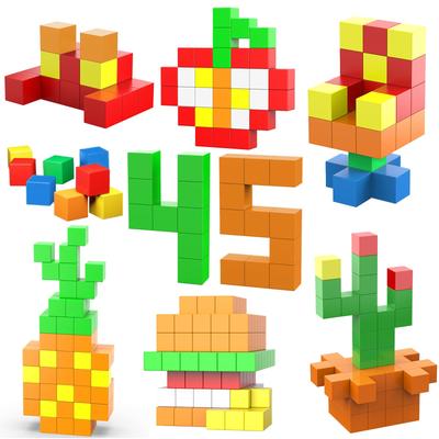 VIXA Magnetyczna kostka Magnetyczna zabawka 45 elementów 30 mm Puzzle 3D Klocki Wczesna edukacja Kształt Arytmetyka Cierpliwość Koncentracja Myślenie Umiejętności Przestrzenne