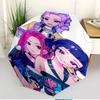 KPop Demon Hunters Print Automatic Open Close Umbrella, Portable Foldable Umbrella, for Outdoor Commute Camping Trip, Ideal Birthday Gift