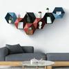 New Home Decor Hanging Wall Shelf Flower Pot Shelves Wall Decors Storage Holder Hexagon Storages Box Adorn Creative Combination
