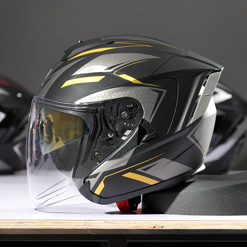 3/4 Open Face Motorcycle Helmet Men Adult Full Coverage DOT ECE Certified Use ABS Material Lightweight Safety Gear