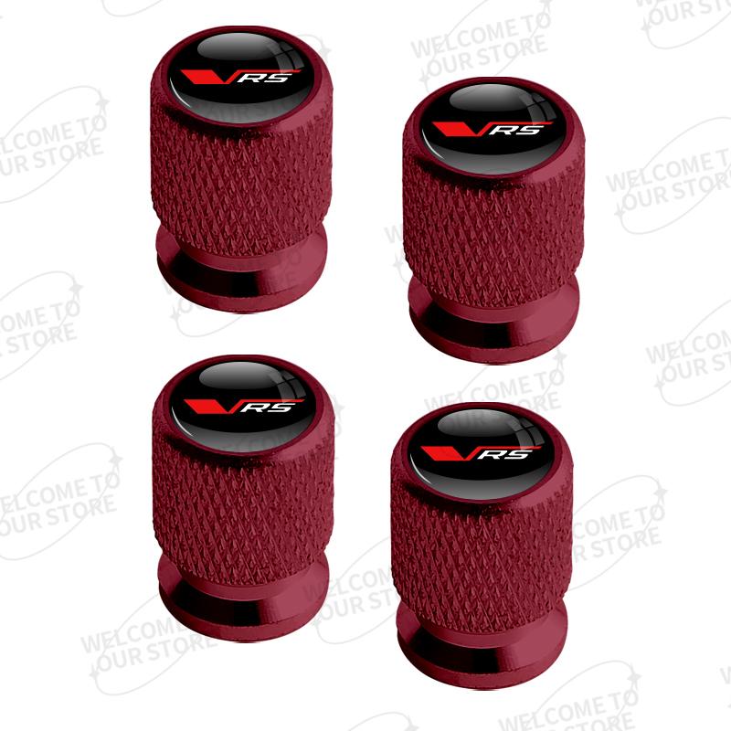 BASS7 Alluminio Per Skoda VRS Logo Fabia Kodiaq Karoq Kamiq Octavia Citigo 4pz Decorazione Auto Tappi Valvole Pneumatici Ruote Coperchio Stelo Accessori