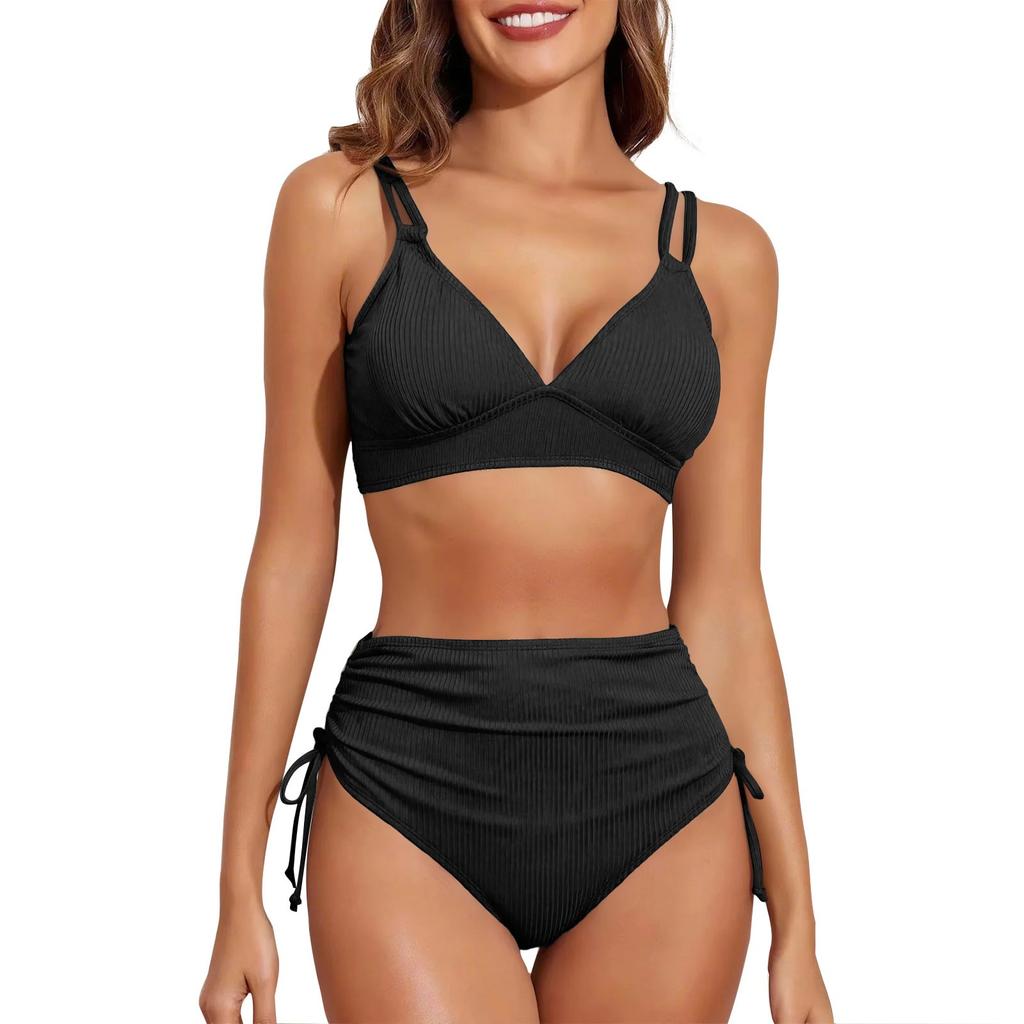 Women's Swimwear Sense Bikini With Chest Pad No Steel Bra Swimwear