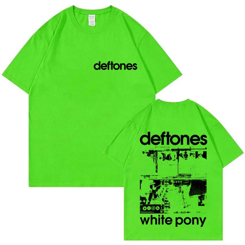 Rock Band Deftones White Pony Double Sided Print T-shirt Men Hip Hop Alternative Metal Oversized Streetwear Male Fashion Tshirt