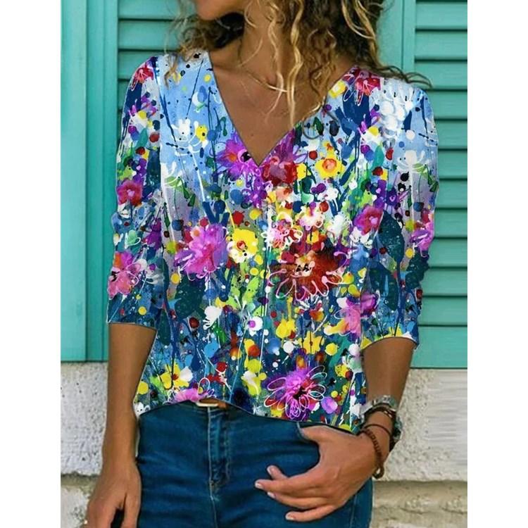 

QICED Уличная мода Осень и Зима Женские Топы С принтом С длинным рукавом Повседневная футболка XXXL