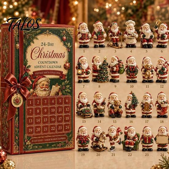 Saisonale Countdown-Box Heritage Acryl Adventskalender, Dekorative Hängeverzierung, Langlebige Leichte Balkonanhänger Jalousie für Zuhause Schlafzimmer
