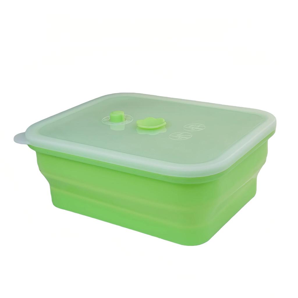Silicone Food Storage Container With Foldable Design For Refrigerator Organization And Freshness