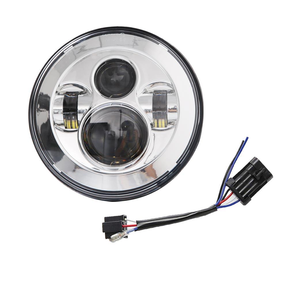 For Harley Motorcycle Light Davidson Electra Glide Softail Fat Boy Touring 7 Inch Motor  LED Headlight with 4.5 Inch Fog Lamps