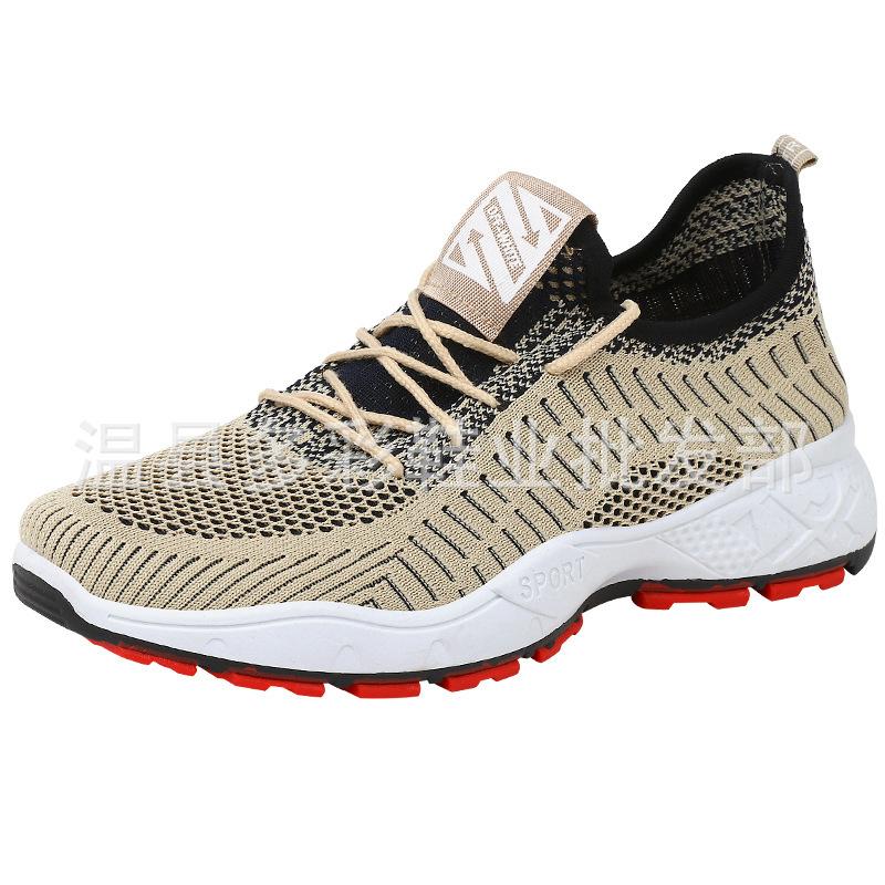 New lace-up casual sports shoes platform-soled real fly-woven running shoes cloth shoes