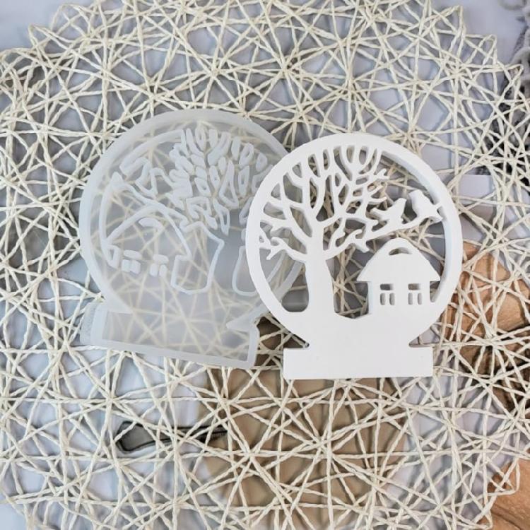 Mushroom House Candle Holder Molds Crafts Mould Love Tree Candlestick Silicone Moulds Castings Molds