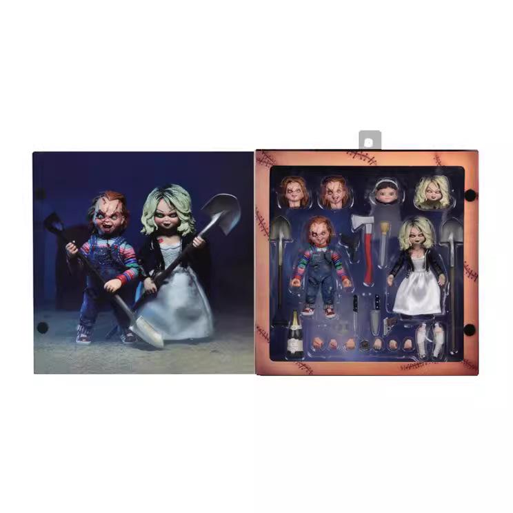 NECA Child's Play 2 Chucky & Tiffany Movable Doll Set