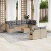 VidaXL Garden Lounge Set with Cushions 10 Pcs, Patio Sofas, Patio Furniture Set, Outdoor Furniture, Beige 3224715