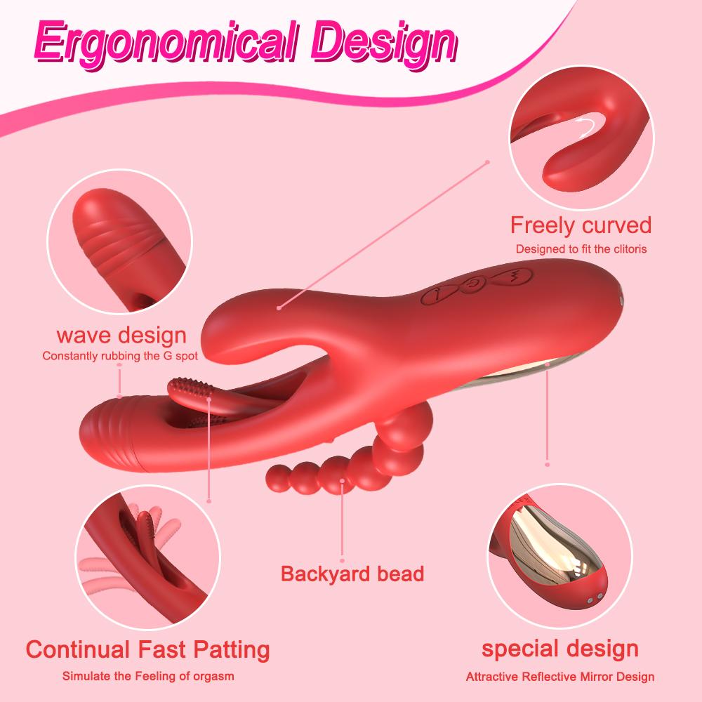 Rabbit Tapping Vibrator G-Spot Patting for Women 3 In 1 Clitoris Clit Stimulator Powerful 21 Modes Sex Toy Female Goods Adults