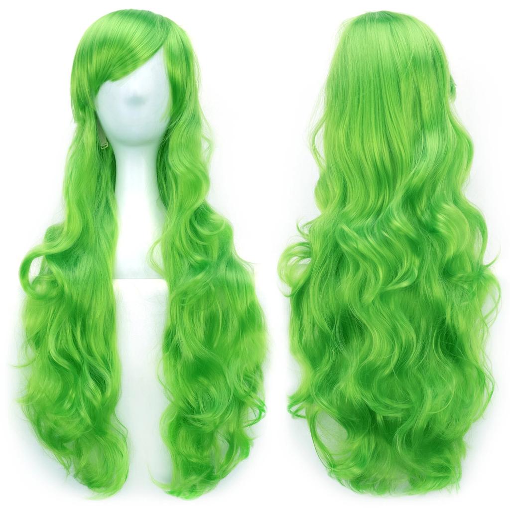 30 Colors 80cm Long Curly Hair Wig Heat Resistant Synthetic Hair Pink Green Hairpiece Party Cosplay Wigs for Women