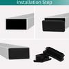 12 Pack 2*2 Inch Square Tube End Cap Ribs Design for Secure Grip and Anti-Scratch Floor Glide  Plastic Plugs for Fence Post Chair Table Leg Outdoor