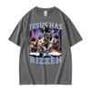 Funny Jesus Has Rizzen Rock Star Tee Shirt Mens Clothing Fashion Gothic Cool T Shirt Unisex High Quality Cotton Summer Tshirts