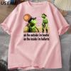 On The Outside I'm Hootin Frog T-shirt Funny Meme T Shirts O Neck Graphic T Shirts Men Clothes Harajuku Short Sleeve Casual Tops