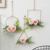 Yousheng Floral Hoop Wreath, Metal Wall Hanging with Flower Decor, Durable Wear-Resistant Floral Hoop Wreath, for Garden Balcony Windowsill