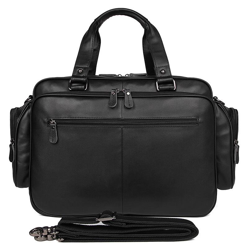 Li Shenfu Waxed Leather 15.6-inch Laptop Briefcase