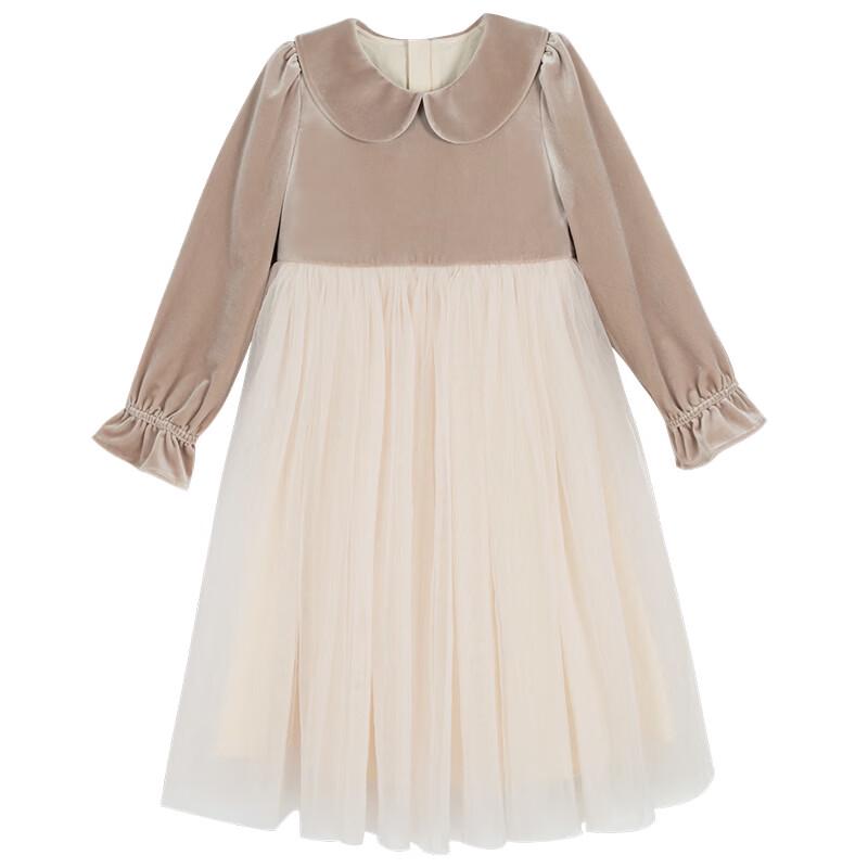 Hacikis Girls' Spring Autumn Long Sleeve Velvet Princess Dress