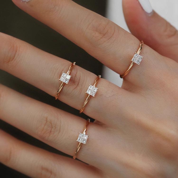 Red Elk S925 Sterling Silver Princess Ring - Fresh, Elegant, and Fashionably Luxurious