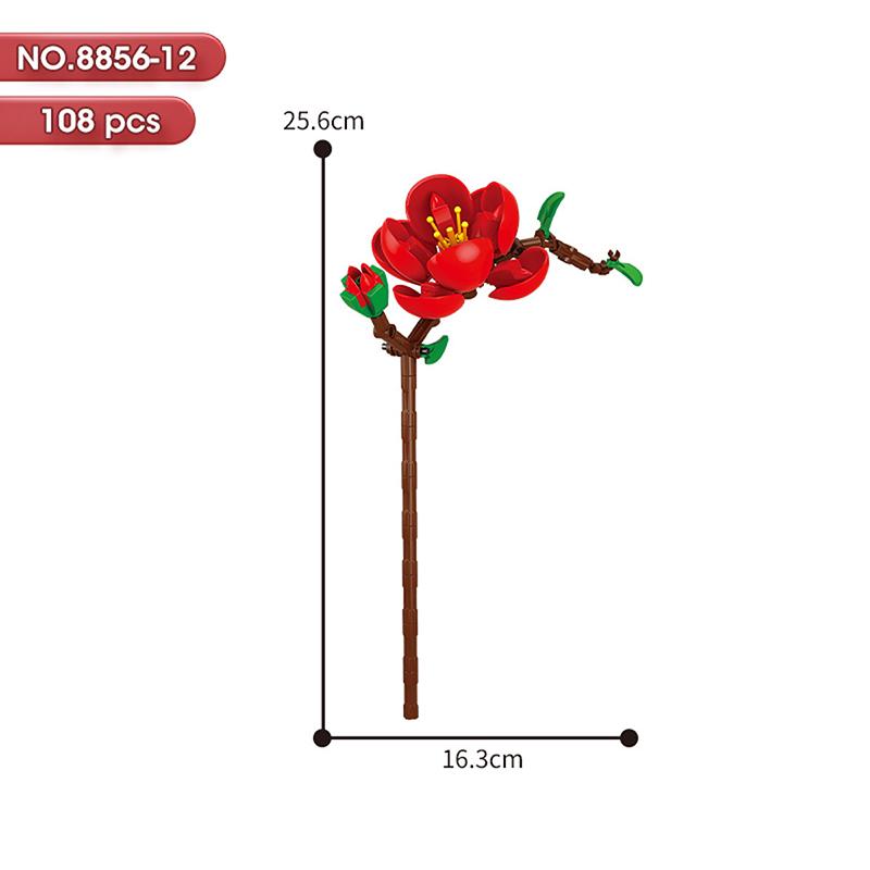 HOT MOC Flowers DIY Potted Plants Micro Landscapes Mini Art Construction Building Blocks Sets Model Dolls Brick Girls Toys Gifts