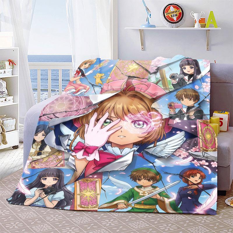 Cardcaptor Sakura Soft Warm Flannel Blanket Throw Cozy Lightweight Blanket for Sofa Bed Home Decor -QJY
