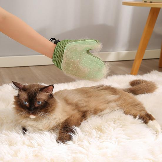 Yousheng 1Pc Pet Hair Removal Glove 2-in-1 Cat Deshedding Brush And Massage Mitt Grooming Glove for Short Long Hair Dogs Cats Shedding Control Bathing