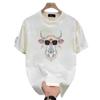 Amerikanische Trendmarke Kurzärmeliges Reines Baumwoll Herren-Print-T-Shirt Trendiges Vielseitiges Rundhals-T-Shirt für Herren und Damen Herren