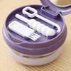 Travel Retainer Case Denture Bath Box with Strainer Basket Portable Orthodontic Retainer Case with Mirror for Braces Dentures Cleaning