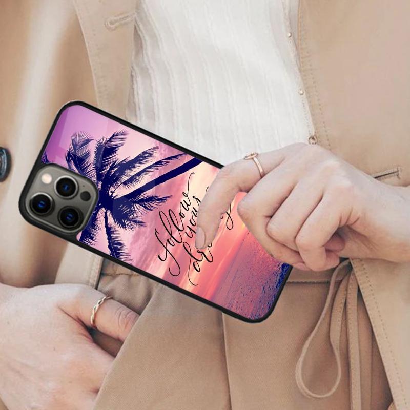 Summer Beach Sunset Palm Tree Magnetic Phone Case For APPLE iPhone 17 Air 16 14 13 12 Pro Max 15 Plus Wireless MagSafe Cover