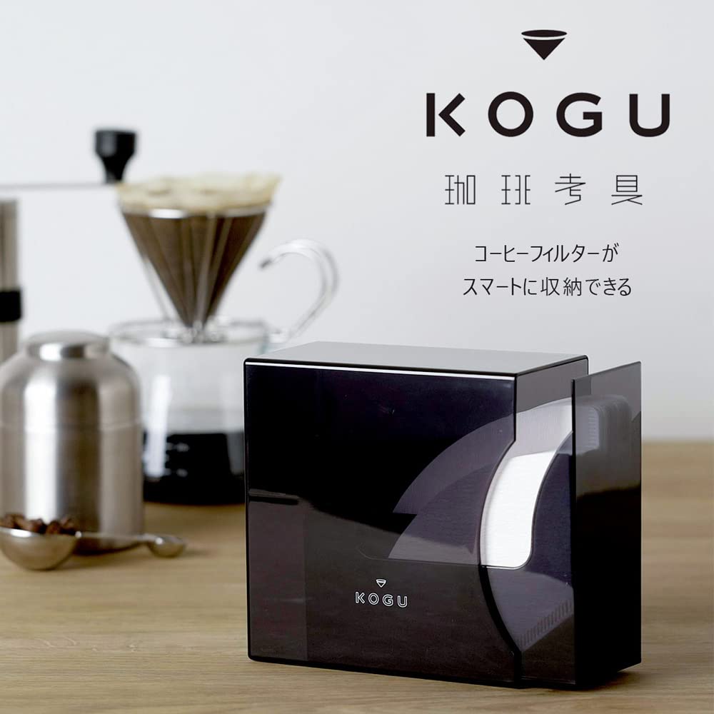 KOGU Coffee Filter Made in Holds 120 Perfect Gift for Shimomura Kihan Case, Black, Japan, Resin, 1-2 Cup, 2-4 Cup, Conical, Trapezoidal, Filters,
