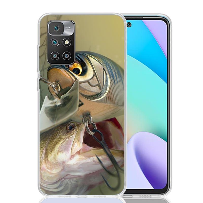 Carp Fish Fishing Rod Hook Phone Case For Xiaomi 14C 13C 12C 13 12 10 10A 10C 9 9A 9C 9T 8 8A 7 7A 6 6A K70 Pro K60 K40 K20 14C