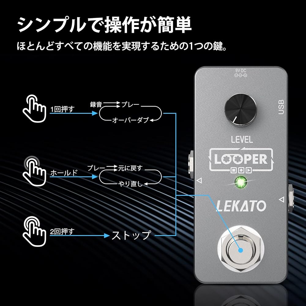 Guitar Looper Effect Pedal Loop Pedal LEKATO 5 Minute Loop Time Unlimited Overdub Loop Station (w...