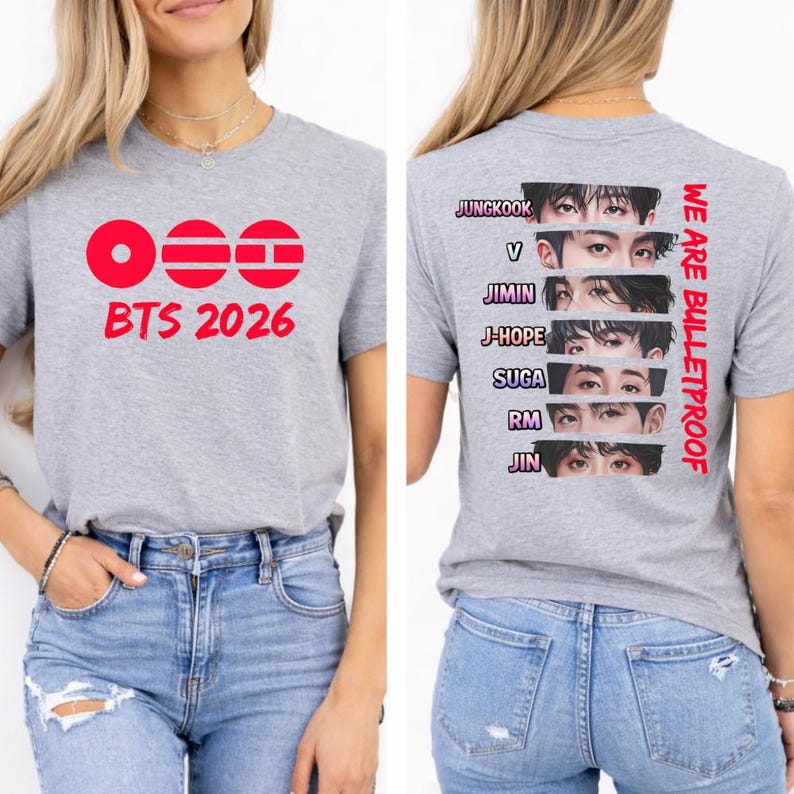 Bulletproof Tour 2026 T-shirt BTS Arirang, BTS Konsert T-shirt, BTS Jin, Hooligan, Roligt T-shirt Bts Arirang Konsert T-shirt Jin Inspirerad Hooligan