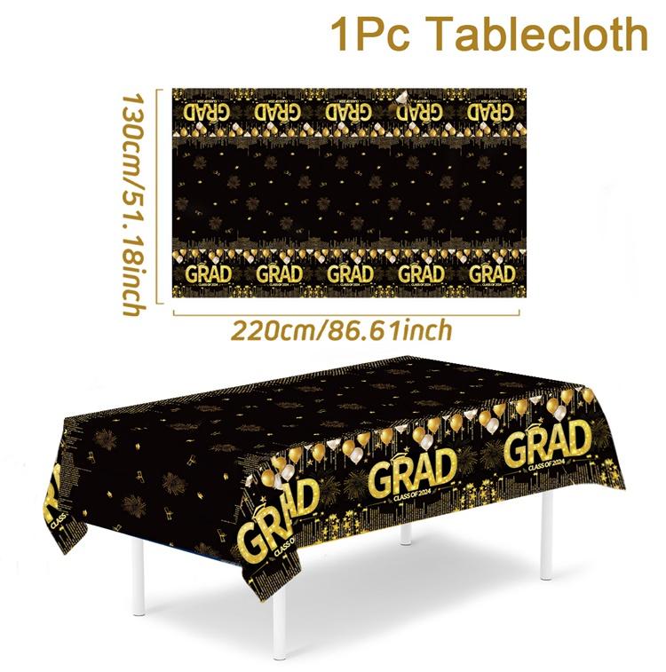 

Graduation Party Decorations Congrats Grad Tablecloths Class of 2024 Themed Plastic Tablecovers for Graduation Party Supplies