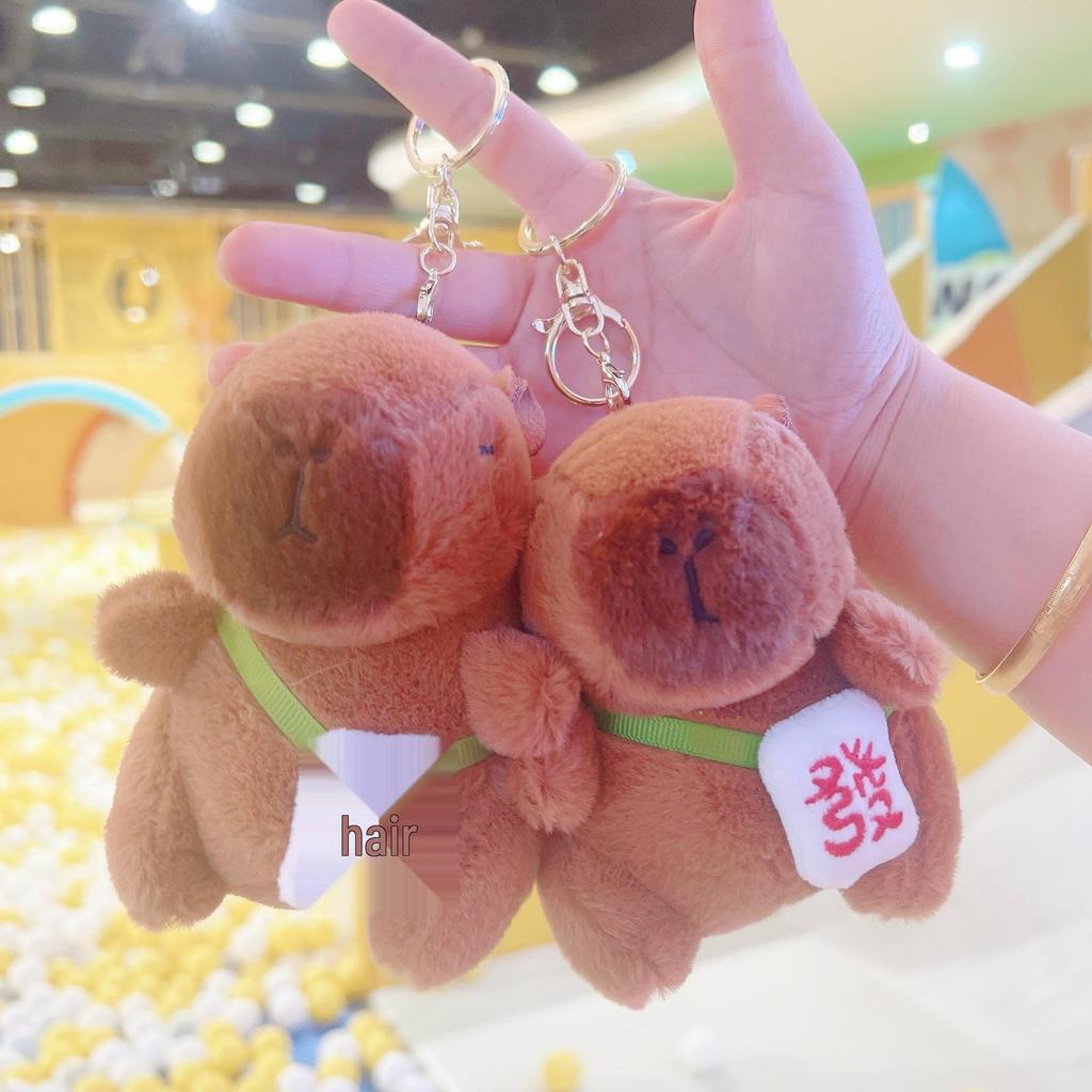 Capybara Plush Keychain Pendant - Cute Cartoon Bag Charm for Couples