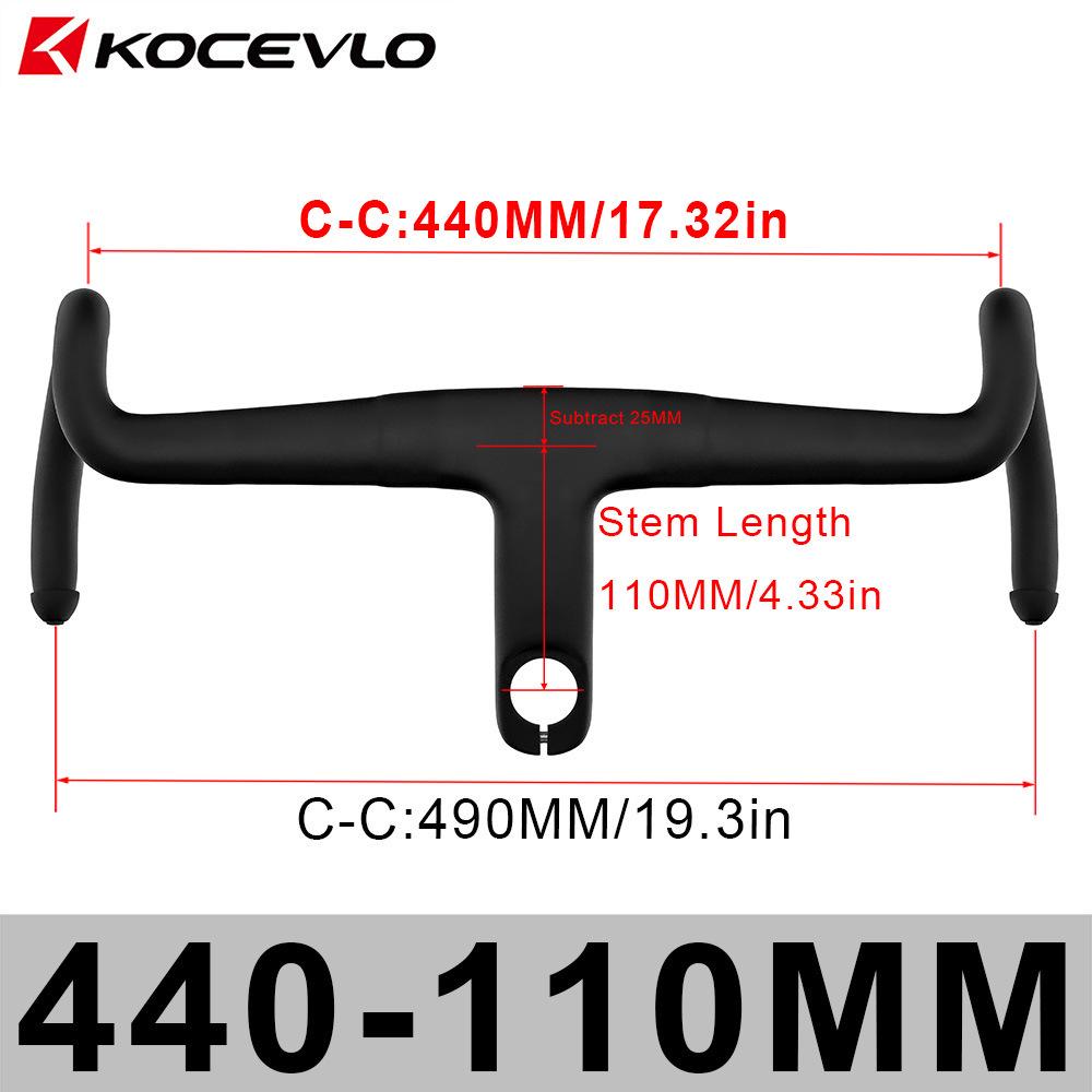 KOCEVLO K05 Full Carbon Gravel One-Piece Integrated Drop Bar with Internal Routing and Spacers