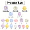 73/79PCS daisy silicone beads, 12/14/15mm round printed silicone beads in bulk, DIY keychain bracelet jewelry making