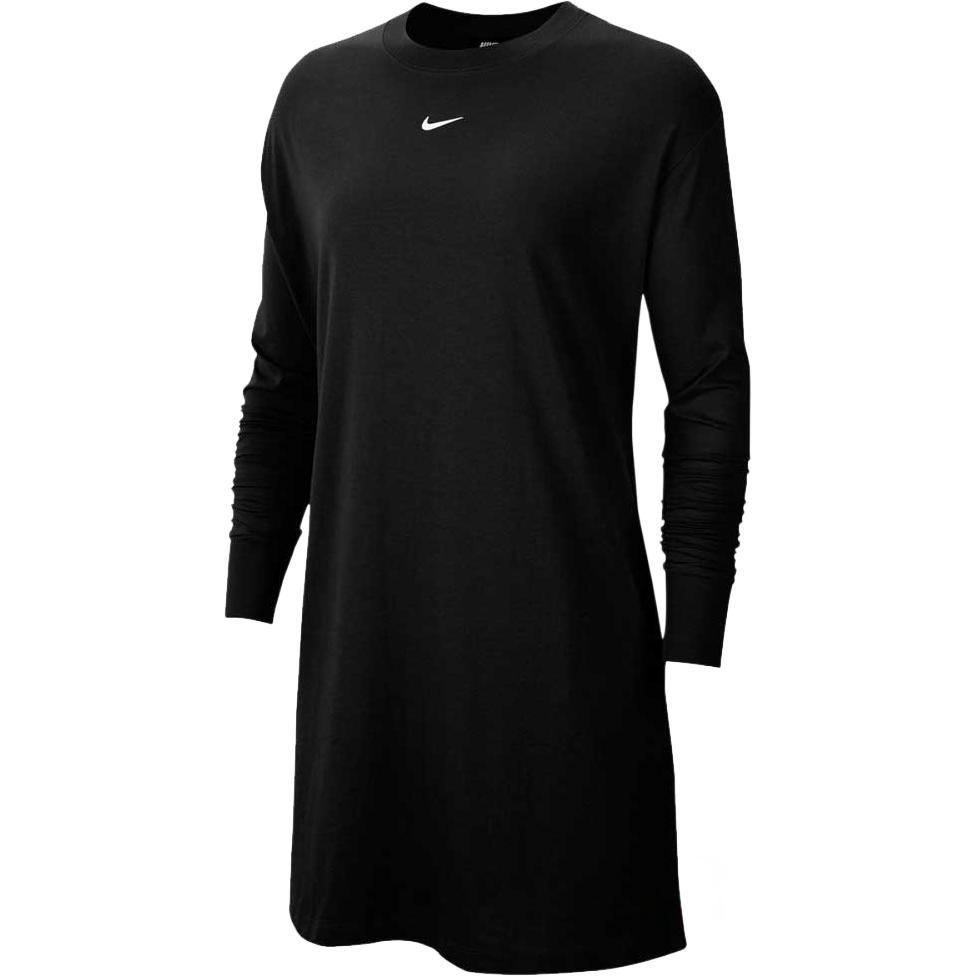 

Nike Sportswear Women s Mini Swoosh Long-Sleeve T-Shirt Dress Black CU6509-010 XS
