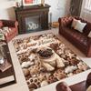 Pug Theme Crystal Velvet Floor Rug Personalized Custom Name Text Warm Carpet Home Decoration